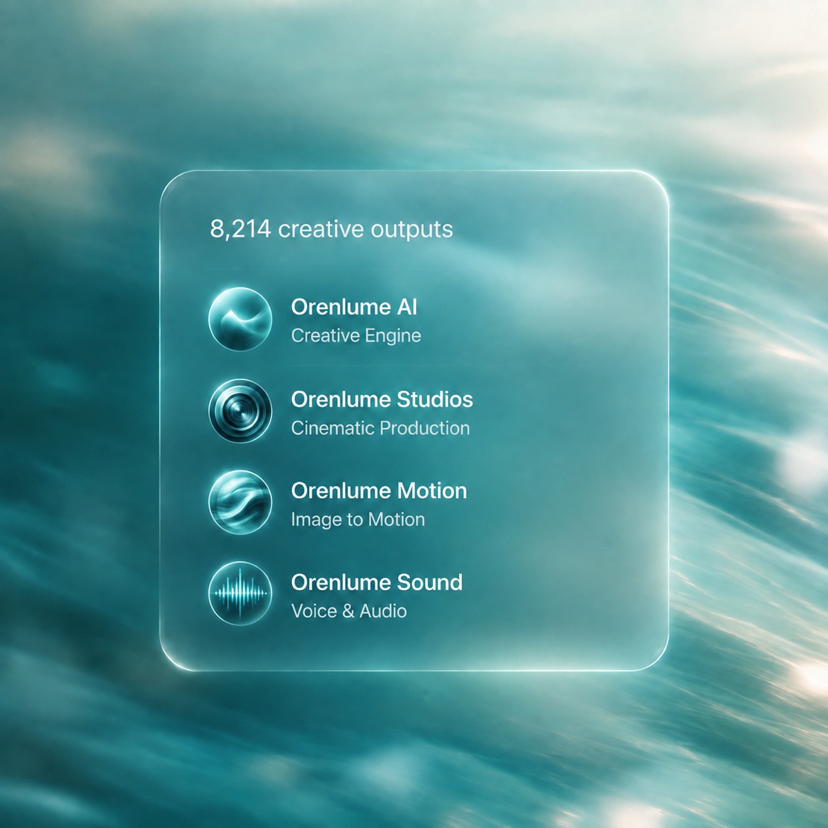 Orenlume artificial intelligence creative engine interface